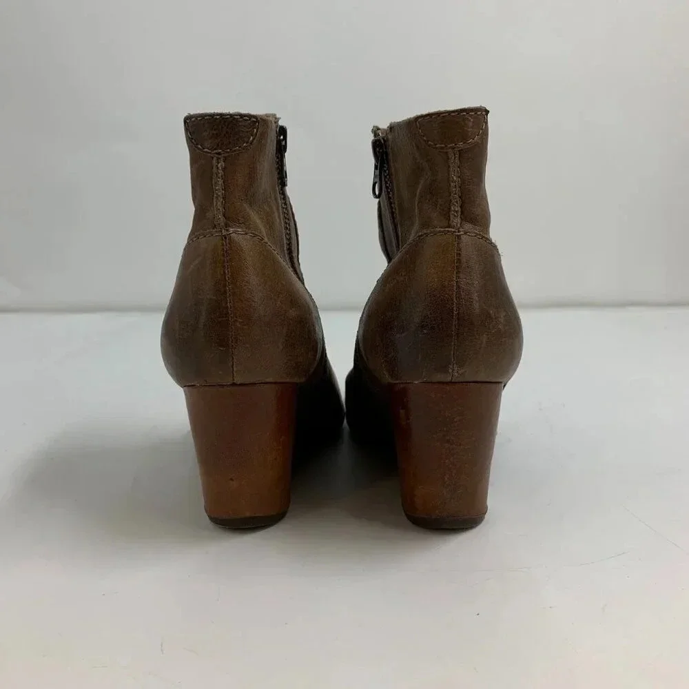 Kork Ease Women's Michelle Leather Side‎ Zip Wedge Bootie Size 8.5
